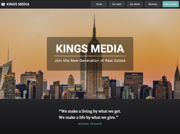 Project Screenshot - http://kingsmedia.co
